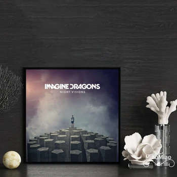 Imagine Dragons Night Visions Обложка музыкального альбома плакат, принт на холсте, домашний декор, настенная живопись (без рамки)