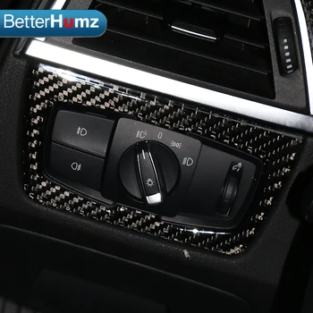 Кнопки включения фар из углеродного волокна, Декоративная крышка, Внутренняя отделка, Наклейка для стайлинга автомобилей для BMW F30 F34 320i 3 серии, Аксессуары