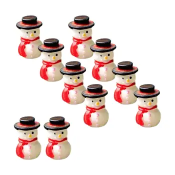 10шт Мини-фигурки снеговика Пейзаж Рождественские поделки Украшения для вечеринки в саду