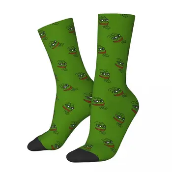 Забавный сумасшедший носок для мужчин, зеленый хип-хоп, винтажный Пепе Лягушонок, качественный носок с рисунком для мальчиков, повседневный подарок