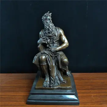 Религиозная Статуя Моисея, декор для помещений, Бронзовая скульптура TPY-010, изделия из КИбронза, Резьба, украшение