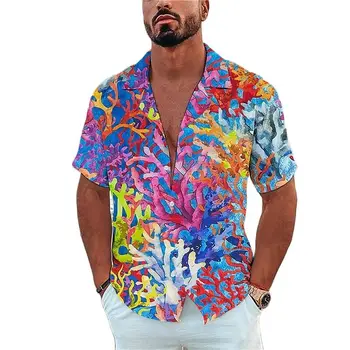 Летние рубашки с океаном, гавайские рубашки с 3D принтом, мужские женские модные рубашки, пляжная мужская блузка с коротким рукавом, призвание