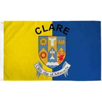 Флаг графства Клэр Ирландия, баннер размером 3x5 футов, цифровая печать из 100% полиэстера, двойная строчка, наружные украшения для домашних вечеринок в помещении