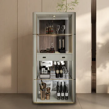 Легкий роскошный угловой шкаф wind, Простой современный многофункциональный винный шкаф, стеллаж для хранения, Угловой стеклянный витринный шкаф