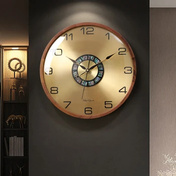 Настенные часы Новый Китайский Стиль Настенные Часы Гостиная Домашние Настенные Часы Свет Роскошная Высококачественная Сеть Атмосферных часов