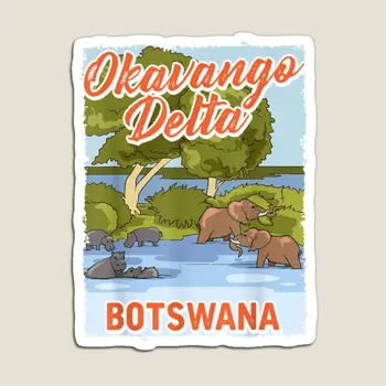 Okavango Delta Ботсвана Со слонами, Магнит для холодильника, органайзер, Детские забавные наклейки, игрушка, детский держатель для холодильника