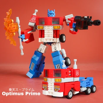 Робот с прямой деформацией, автоботы, колонна Optimus Hornet, Алмазная сборка строительных блоков