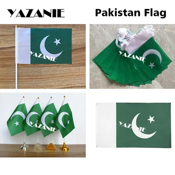 ЯЗАНИ 14*21 см 5шт Ручной Флаг Пакистана 20шт Флаг-шнурок для Овсянки 4шт Настольный Флаг Пакистана 90*150 см Флаги стран мира