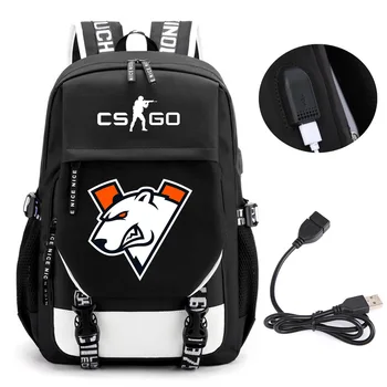 Аниме CS GO Игровой рюкзак Школьные сумки для книг Mochila Дорожная сумка с USB портом для ноутбука Рюкзак для мальчиков и девочек