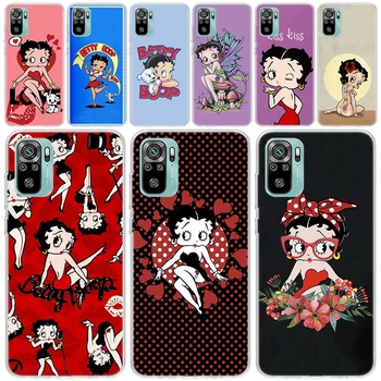 Розовый Сексуальный B-Betty Boop Girls Прозрачный Мягкий Чехол Для Телефона Xiaomi Redmi Note 11S 11T 11E 10S 10 Pro 12 9 9S 9T 8 8T 7 6 Plus P