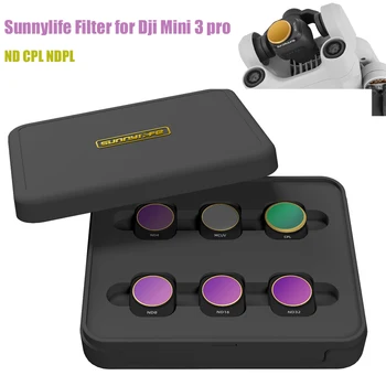 Объектив Sunnylife для Dji Mini 3 pro, Фильтры Nd Cpl 4/8/16/32/64, Пленочное Стекло для Подвеса Дрона, Аксессуары для Камеры Dji Mini 3 Pro