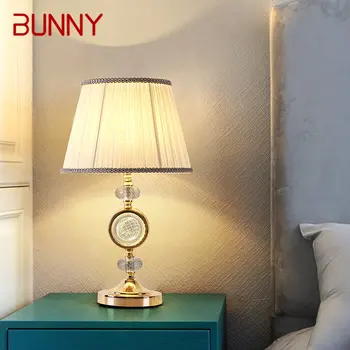 Современная хрустальная настольная лампа BUNNY с винтажным креативным декором, светодиодный настольный светильник для дома, гостиной, прикроватной тумбочки в спальне
