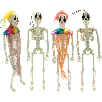 40 см, Подвижный скелет человека на Хэллоуин, Череп Клоуна, Дом с Привидениями, подвесной реквизит, украшение для злой вечеринки, Ужас, Страшное украшение