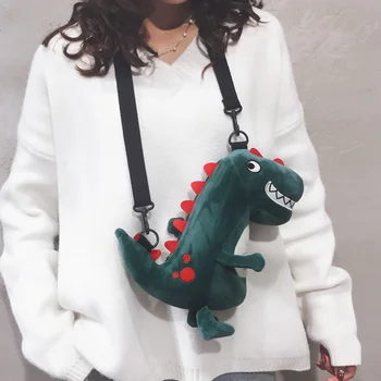 Милая плюшевая сумка с динозавром, детский плюшевый рюкзак, мультяшный динозавр, мягкая игрушка, кукла через плечо, подарок для детей