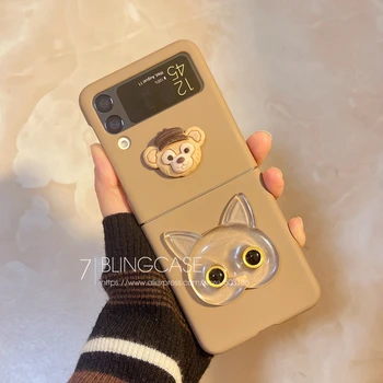 Чехол для телефона с милым медведем для Samsung Galaxy Z Flip 3 4 Cover