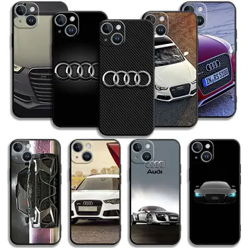 Чехлы для телефонов Apple iPhone 15 6S 7 Plus 6 5 SE2020 SE2022 SE с черным логотипом спортивного автомобиля Audi
