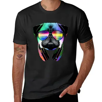 Футболка Music Love с Мопсом, футболка для мальчика, одежда с аниме, черная футболка, винтажная футболка, мужские графические футболки в стиле хип-хоп