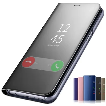 Зеркальный Флип-Чехол Для Samsung Galaxy A10 A30 A40 A50 A70 A80 M20 M30 J4 Plus J6 2018 S7 edge S8 S9 Plus S10 Note 10 Pro 8 9 Чехол