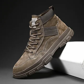 Мужская обувь 2022, Новые модные кроссовки для мужчин, Кожаная обувь, Комфортная легкая повседневная мужская обувь для прогулок на открытом воздухе, мужская обувь