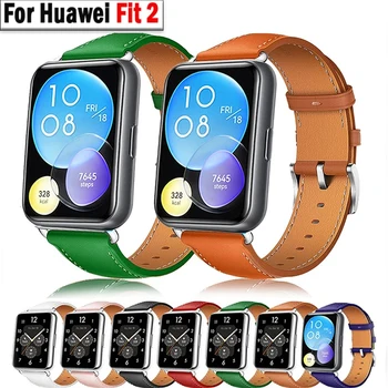 Кожаный ремешок для Huawei Watch Fit 2 Smartwatch Замена ремешка Спортивный браслет ретро петля браслет Fit2 ремешок для часов Аксессуары