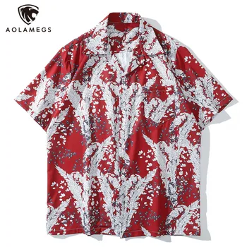 Мужская пляжная рубашка в стиле хип-хоп с цветочным рисунком, гавайские рубашки, летние Тонкие уличные рубашки, мужская модная одежда, уличная одежда
