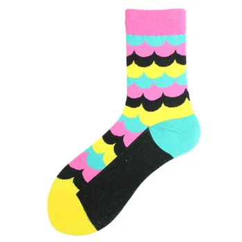 Мужские носки серии Food геометрической формы, женские носки из чесаного хлопка, забавные мужские носки-трубочки, носки для скейтборда, 1 пара