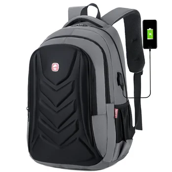Новый модный деловой рюкзак с прессованной оболочкой, Повседневная мужская сумка для компьютера, Дорожный рюкзак, Школьная сумка для студентов