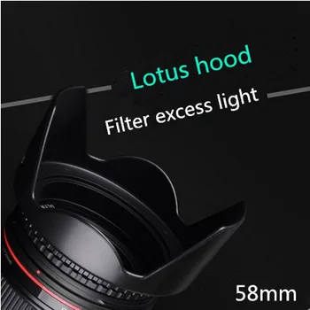 58 мм Объектив камеры Lotus Hood для Canon 18-55 55-250 Nikon 50/1.4G 50/1.8G Объектив Tamron Sigma Pentax Olympus Аксессуары для Объективов thre