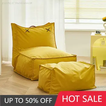 желтый бархатный диван с откидывающейся спинкой минималистичный роскошный европейский диван в скандинавском стиле большой напольный диван soggiorno мебель для дома