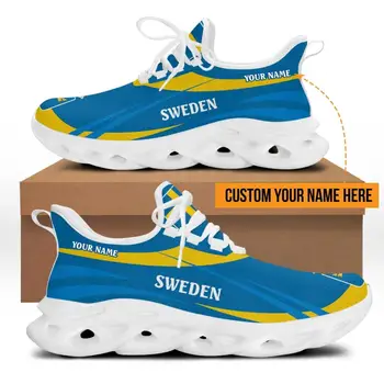 Новый тренд, мужская обувь на платформе с принтом флага Швеции, легкие кроссовки, мужская повседневная обувь для ходьбы Tenis Masculino