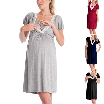 Летнее модное многофункциональное платье для беременных и кормящих, пижамы для беременных, повседневные платья для грудного вскармливания