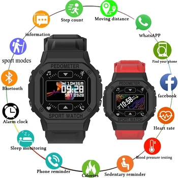 FD69S Смарт-часы Спортивные для мужчин IP65 Водонепроницаемые цифровые наручные часы Электронные часы для женщин умные часы с USB-зарядкой