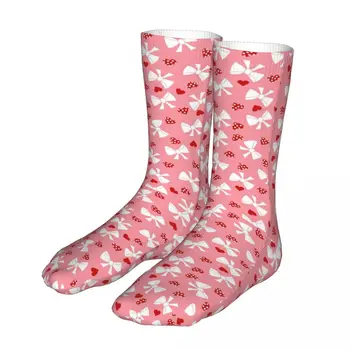 Модные носки, новинка для мужчин и женщин, Милые носки с кружевом и розовыми сердечками, спортивные носки, весна-лето, осень-зима