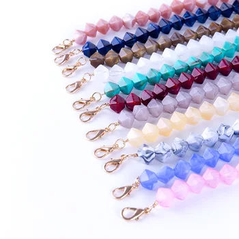 Разноцветная акриловая бусина в форме бусины женская цепочка для сумки 30 см с застежкой женская сумочка цепочка для сумочки чехол для телефона цепочка