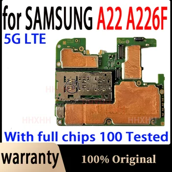 Для Samsung Galaxy A22 A226F Материнская плата 4 ГБ оперативной памяти 64 ГБ Для материнской платы A22 A226F Оригинальная Разблокировка Логической платы С полными чипами