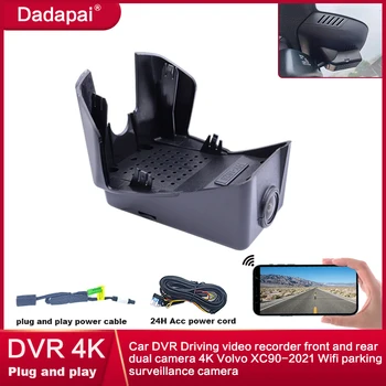 Автомобильный видеорегистратор для вождения, видеомагнитофон спереди и сзади, двойная камера 4K Volvo XC90-2021, Wifi камера наблюдения за парковкой