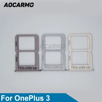 Aocarmo Металлическая Замена держателя лотка для sim-карты Nano Sim для OnePlus 3 1 + 3 A3000 Золото/серебро /Серый