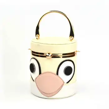 Прекрасный кошелек с изображением животного пингвина, дизайнерские мини-сумки-тоут, розово-красные, бежевые, черные Женские сумки-ведра из искусственной кожи на цепочке.