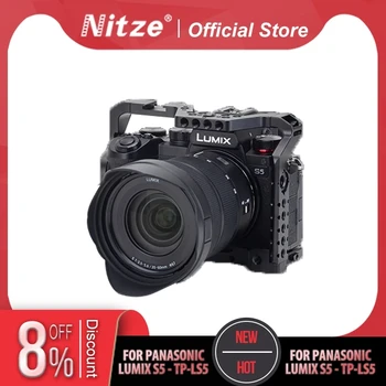 Клетка для камеры Nitze S5 для Panasonic Lumix S5 со встроенной направляющей НАТО Из алюминиевого сплава Для видеокамеры TP-LS5