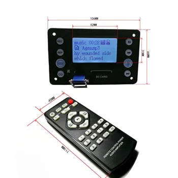 Цифровой ЖК-дисплей Bluetooth 4.2 Плата MP3-декодера Аудио MP3 WAV WMA APE FM-радио, дисплей текстов песен, USB-плеер, запись для усилителя