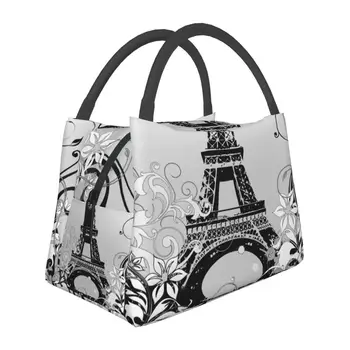 Эйфелева башня, Париж, изолированная сумка для ланча для кемпинга, путешествия, Романтический Французский водонепроницаемый холодильник, термобокс для Бенто, женская