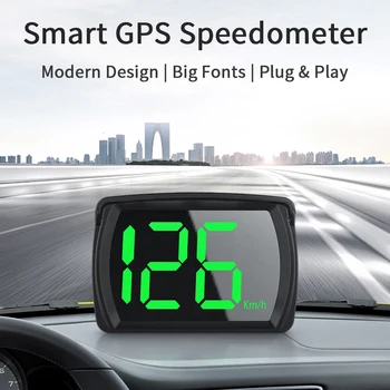 Большой шрифт Подключи и Играй GPS Автомобильные Аксессуары Головной Дисплей Автомобиля HUD Для Автомобиля Грузовик Автобус 2,8 Дюймов KMH Цифровой Спидометр