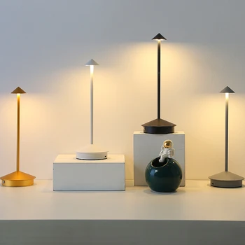 Прикроватная тумбочка, Ретро металлическая лампа для кофейного бара, креативный сенсорный светильник для спальни, домашняя декоративная тумбочка, светодиодная перезаряжаемая лампа