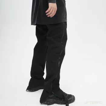 Catsstac 22FW Прямые непромокаемые брюки на молнии ykk, технологичная одежда, эстетика хай-стрит