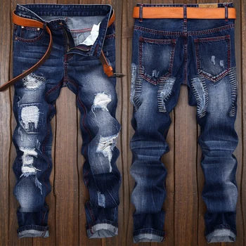 Мужские Young Jeans, рваные джинсы, новые дизайнерские модные мотоциклетные джинсы, большие размеры, бренд класса люкс, высокое качество, прямые
