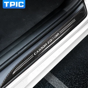 TPIC Для bmw E90 Накладка На Порог Защита Порогов Из Углеродного Волокна Автомобильные Наклейки 3 серии 2005-2009 Аксессуары