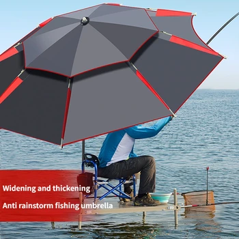 Двухслойный Складной Большой Садовый Зонтик 1,8-2,6 м, Ветрозащитный Зонт, Большой Открытый Зонт для Пляжа, Зонт для Рыбалки, Зонт-Тень