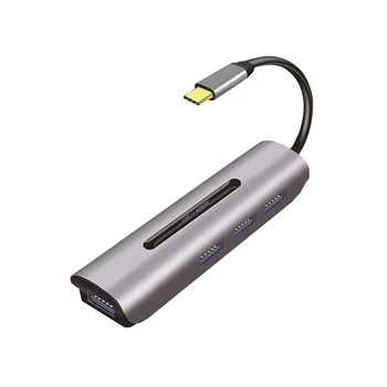 4 В 1 USB C Концентратор Type C Док-станция USB3.0 5 Гбит/с Портативный Многопортовый Адаптер-Ключ Для Ноутбука Air Pro