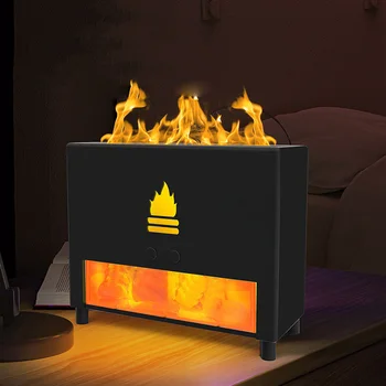 Имитация пламени шкафа Ароматерапия Соляной камень Увлажнитель воздуха USB Диффузор эфирного масла для ароматизации домашней комнаты Диффузор аромата