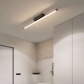 Современный простой потолочный светильник со светодиодной латунной лентой, роскошный проход, балкон, коридор, линия крыльца без основного освещения оптом